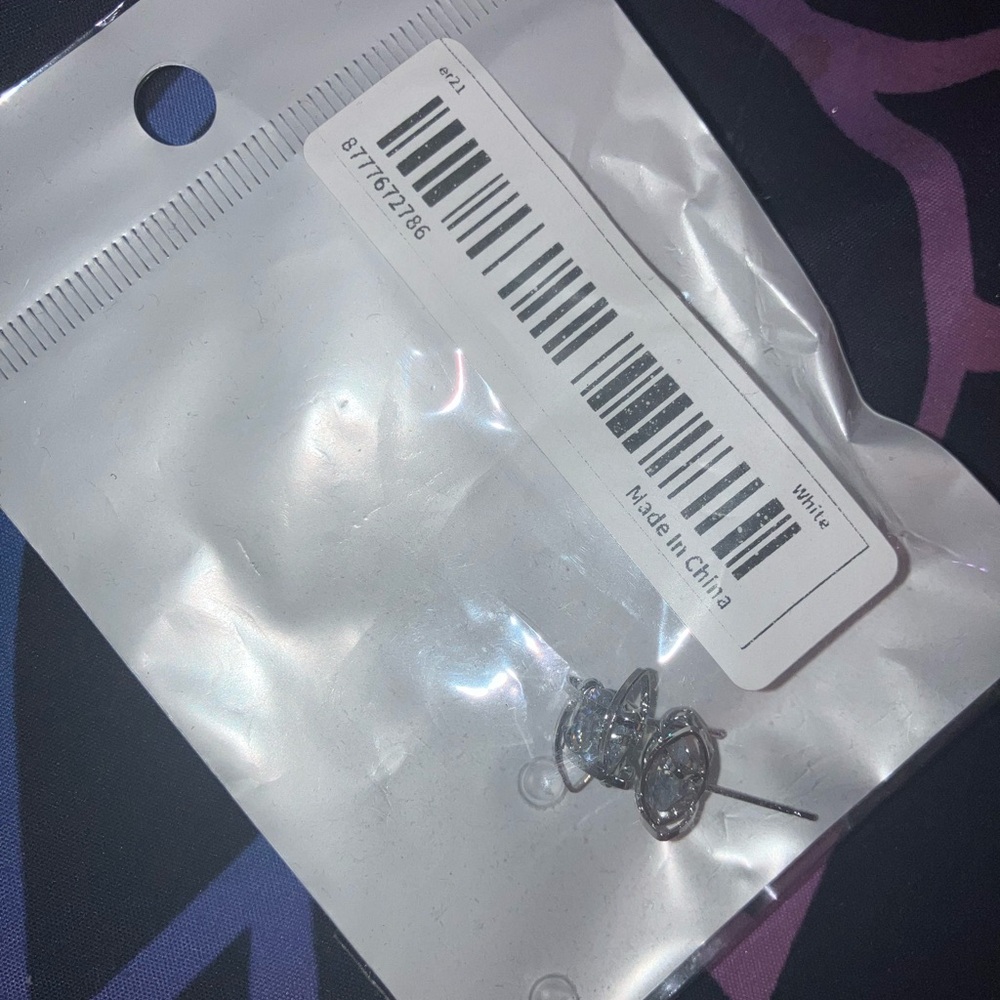 White Stud Earrings